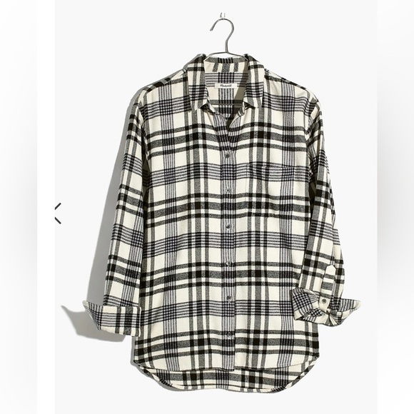 Madewell Flannel Oversized Ex-Boyfriend Shirt in Romana Plaid 💯 Cotton size S - Picture 4 of 6